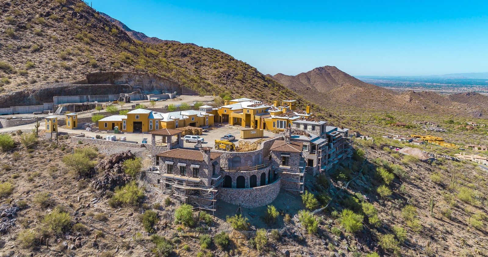 Custom hillside estate under construction at 10814 E Heritage Court, Scottsdale, Arizona